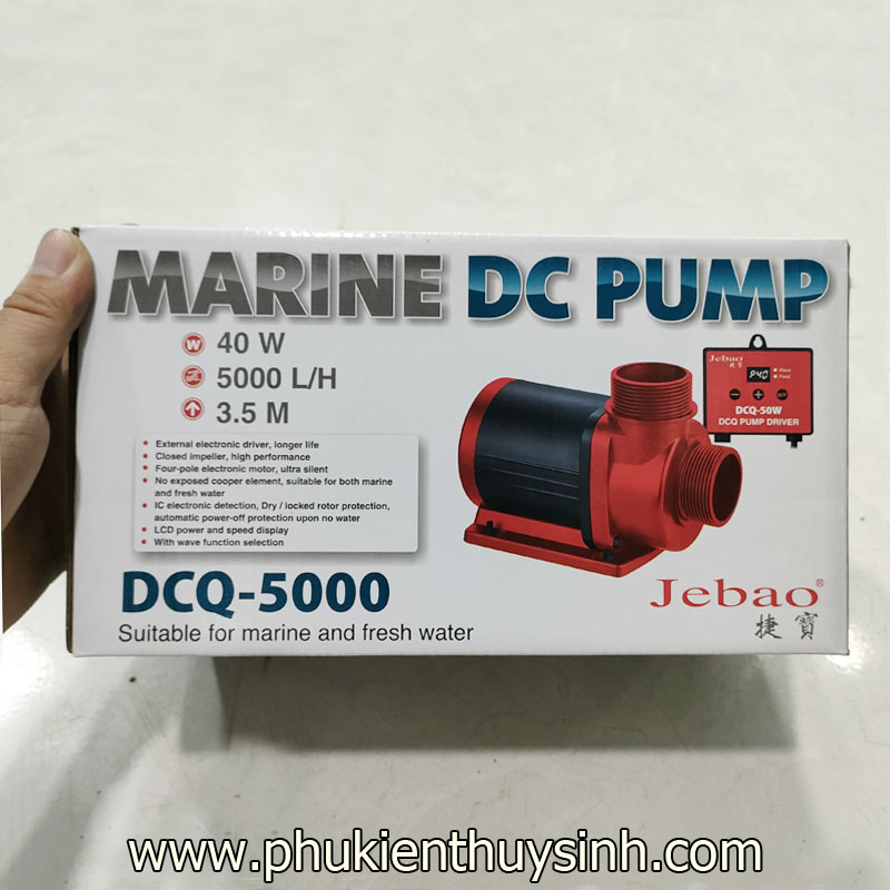 Máy bơm Jebao DCQ 5000 mẫu mới có thể dùng cho hồ cá koi